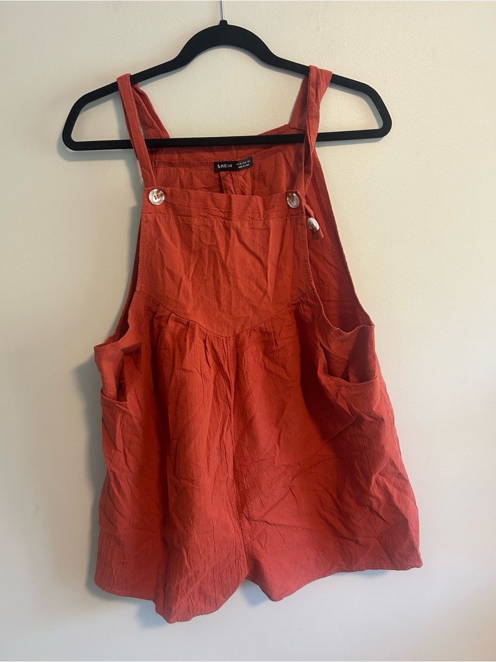 SHEIN medium Rust Orange shorts Overall Romper